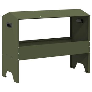 vidaXL Žlab pro hospod&aacute;řsk&aacute; zv&iacute;řata Olivově zelen&aacute; 79 x 35 x 62 cm