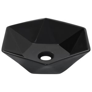 vidaXL Umyvadlo čern&eacute; 41 x 36,5 x 12 cm keramika