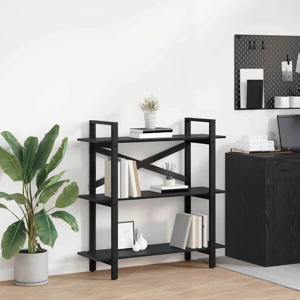 vidaXL Knihovna Čern&yacute; dub 100 x 33,5 x 102 cm kompozitn&iacute; dřevo