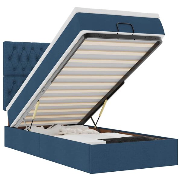 vidaXL Osmansk&aacute; postel s matrac&iacute; & LED modr&aacute; 90x200 cm l&aacute;tka