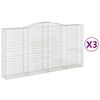 vidaXL Klenut&eacute; gabionov&eacute; ko&scaron;e 3 ks 400x50x200/220cm pozinkovan&eacute; železo