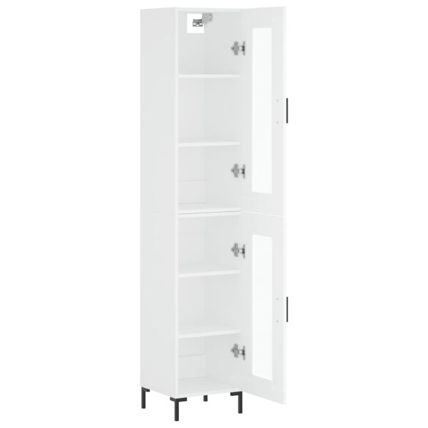 vidaXL Skř&iacute;ň highboard b&iacute;l&aacute; 34,5 x 34 x 180 cm kompozitn&iacute; dřevo