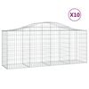 vidaXL Klenut&eacute; gabionov&eacute; ko&scaron;e 10ks 200x50x80/100 cm pozinkovan&eacute; železo