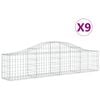 vidaXL Klenut&eacute; gabionov&eacute; ko&scaron;e 9 ks 200x30x40/60 cm pozinkovan&eacute; železo