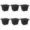 vidaXL Čtvercov&yacute; květin&aacute;č 6 pcs Čern&aacute; 43 x 43 x 33,5 cm Plast