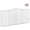 vidaXL Klenut&eacute; gabionov&eacute; ko&scaron;e 2 ks 400x30x180/200cm pozinkovan&eacute; železo