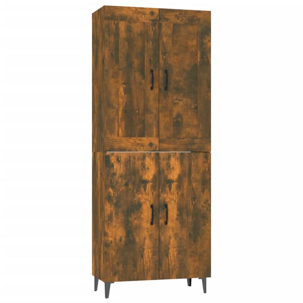 vidaXL Skř&iacute;ň highboard kouřov&yacute; dub 70x34x180 cm kompozitn&iacute; dřevo