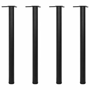 vidaXL 4 stolov&eacute; nohy s nastavitelnou v&yacute;&scaron;kou čern&eacute;, 870 mm