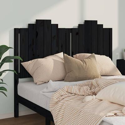 vidaXL Čelo postele černé 141 x 4 x 110 cm masivní borovice