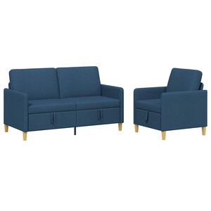 vidaXL Sedačka se storage 2 ks Modr&aacute; Polyester