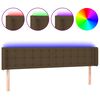 vidaXL Čelo postele s LED tmavě hněd&eacute; 163 x 16 x 78/88 cm textil