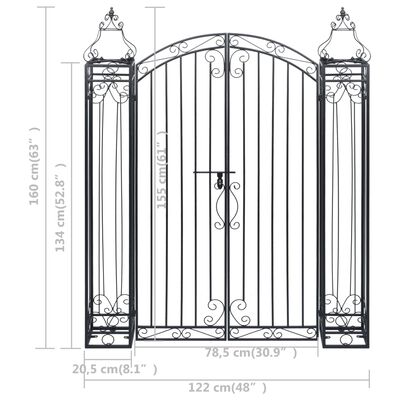 vidaXL Okrasná zahradní brána tepané železo 122 x 20,5 x 160 cm