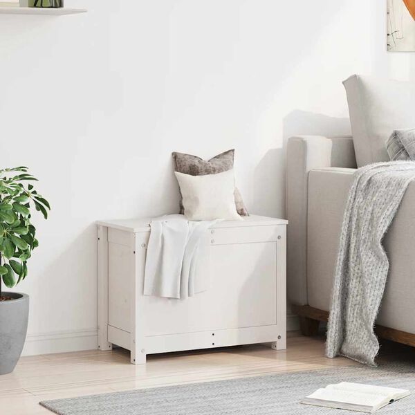 vidaXL Úložný box bílá 60x32x45,5 cm masivní borové dřevo