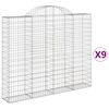 vidaXL Klenut&eacute; gabionov&eacute; ko&scaron;e 9 ks 200x30x160/180cm pozinkovan&eacute; železo