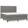 vidaXL Box spring postel s matrac&iacute; tmavě &scaron;ed&aacute; 180x200 cm textil