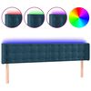 vidaXL Čelo postele s LED tmavě modr&eacute; 203 x 16 x 78/88 cm samet