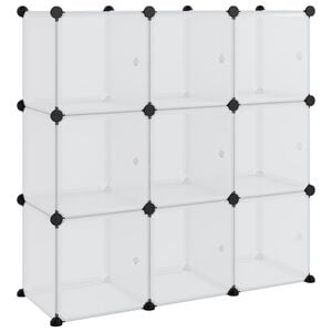 vidaXL &Uacute;ložn&yacute; organiz&eacute;r kostka s 9 kostkami a dv&iacute;řky průhledn&yacute; PP