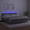 vidaXL Box spring postel s matrac&iacute; a LED světle &scaron;ed&aacute; 160x200 cm samet