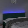 vidaXL Čelo postele s LED tmavě zelen&eacute; 144x5x78/88 cm samet