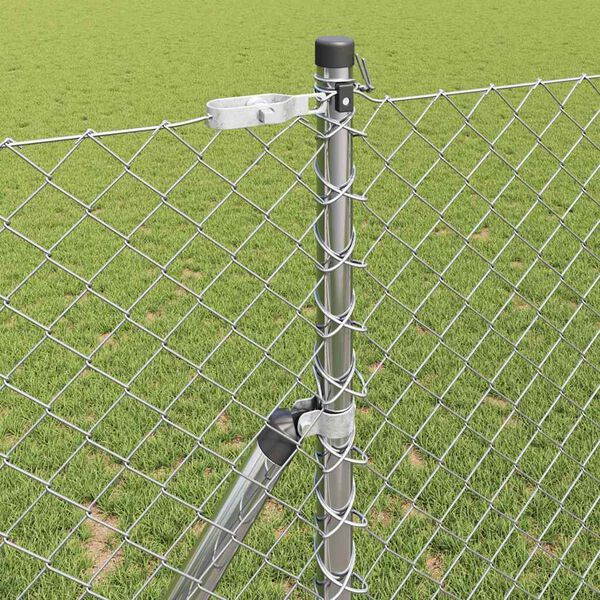 vidaXL Plotov&yacute; sloupek. Stř&iacute;brn&aacute; 10 x 1,4 m (40 x 40 mm s&iacute;ť) Ocel