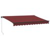 vidaXL Ručně zatahovac&iacute; mark&yacute;za s LED světly burgundsk&aacute; 350 x 250 cm