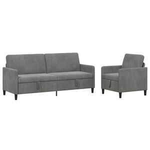 vidaXL Sedačka se storage 2 ks Tmavě &scaron;ed&aacute; Polyester
