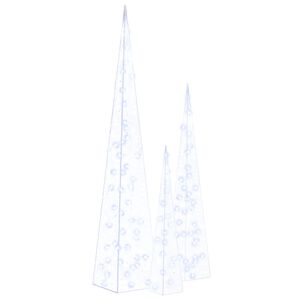 vidaXL Sada akrylov&yacute;ch světeln&yacute;ch LED kuželů modr&aacute; 60/90/120 cm