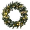 vidaXL V&aacute;nočn&iacute; věnec s LED diodami zelen&yacute; 60 cm PVC
