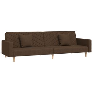vidaXL 2m&iacute;stn&aacute; rozkl&aacute;dac&iacute; pohovka se 2 pol&scaron;t&aacute;ři hněd&aacute; textil