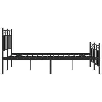 vidaXL Kovový rám postele s hlavovým a nožním čelem černý 120 x 190 cm