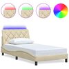 vidaXL R&aacute;m postele s LED bez matrace Cream 100x200 cm L&aacute;tka