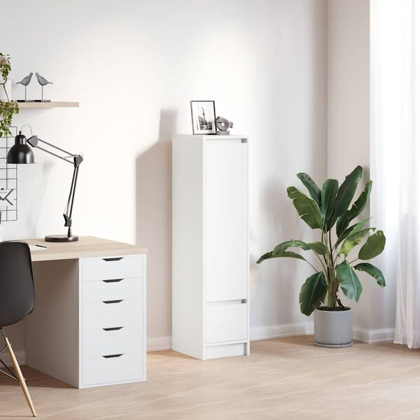 vidaXL Highboard White 29,5x34x119,5 cm Dřevěn&aacute; konstrukce