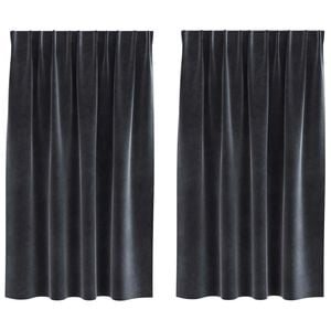 vidaXL Zatemňovac&iacute; z&aacute;věsy 2 ks Tmavě &scaron;ed&aacute; 140 x 140 cm Samet