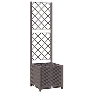 vidaXL Zahradn&iacute; truhl&iacute;k s trel&aacute;ž&iacute; hněd&yacute; 40 x 40 x 136 cm PP