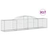 vidaXL Klenut&eacute; gabionov&eacute; ko&scaron;e 17 ks 300x50x60/80 cm pozinkovan&eacute; železo