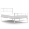 vidaXL Kovov&yacute; r&aacute;m postele s hlavov&yacute;m a nožn&iacute;m čelem b&iacute;l&yacute; 100 x 200 cm