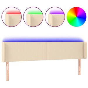 vidaXL Čelo postele s LED kr&eacute;mov&eacute; 163 x 16 x 78/88 cm textil