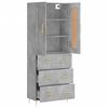 vidaXL Skř&iacute;ň highboard betonově &scaron;ed&aacute; 69,5x34x180 cm kompozitn&iacute; dřevo