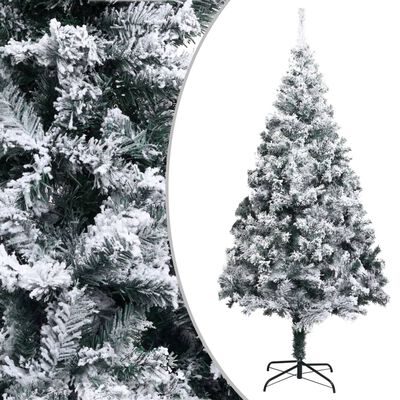 vidaXL Umělý vánoční stromeček zasněžený zelený 210 cm PVC