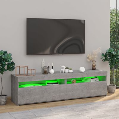 vidaXL TV skříňky s LED osvětlením 2 ks betonově šedé 75 x 35 x 40 cm