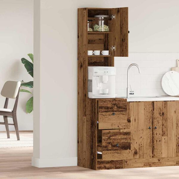 vidaXL Kuchyňsk&yacute; bufet se z&aacute;suvkou Star&eacute; dřevo 32 x 50 x 180 cm