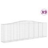 vidaXL Klenut&eacute; gabionov&eacute; ko&scaron;e 9 ks 400x50x120/140cm pozinkovan&eacute; železo