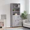 vidaXL Skř&iacute;ň highboard &scaron;ed&aacute; sonoma 69,5 x 34 x 180 cm kompozitn&iacute; dřevo