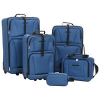 vidaXL 5dílný set cestovních zavazadel modrý textil