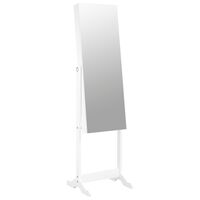 vidaXL Zrcadlová šperkovnice volně stojící bílá 42 x 38 x 152 cm
