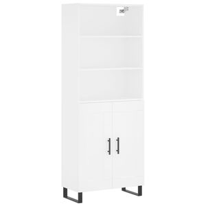 vidaXL Skř&iacute;ň highboard b&iacute;l&aacute; 69,5 x 34 x 180 cm kompozitn&iacute; dřevo