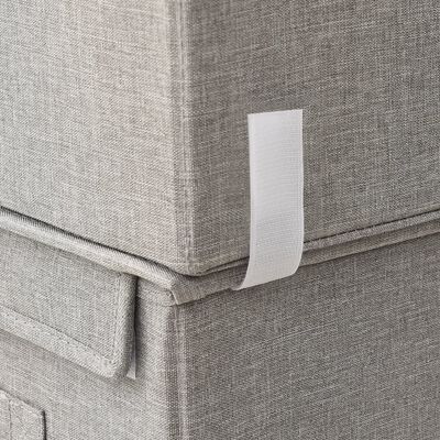 vidaXL Stohovatelné úložné boxy s víkem 2dílná sada textil šedé