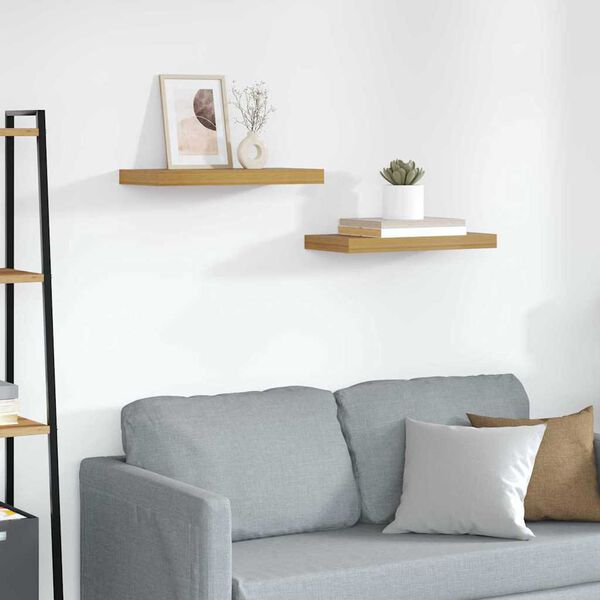 vidaXL N&aacute;stěnn&aacute; polička 2 pcs B&eacute;žov&aacute; 50 x 23 x 4 cm kompozitn&iacute; dřevo
