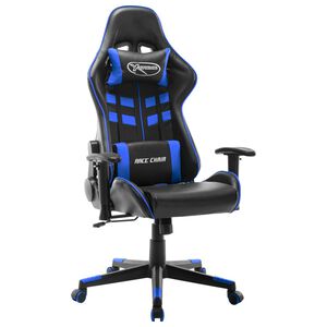 vidaXL Hern&iacute; židle čern&aacute; a modr&aacute; uměl&aacute; kůže