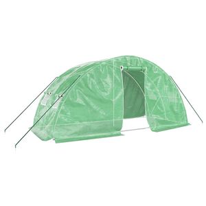 vidaXL Sklen&iacute;k s ocelov&yacute;m r&aacute;mem zelen&yacute; 10 m&sup2; 5 x 2 x 2,3 m